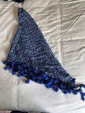 blue printed light weight banana republic scarf